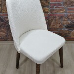 Büyük oval sandalye kılıfı Jakar Kumaş Yeni Model, Krem