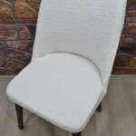 Büyük oval sandalye kılıfı Jakar Kumaş Yeni Model, Krem