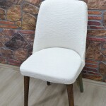 Büyük oval sandalye kılıfı Jakar Kumaş Yeni Model, Krem