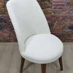 Retro Sandalye Kılıfı Yeni Jakar Model, Krem