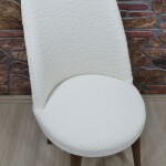 Retro Sandalye Kılıfı Yeni Jakar Model, Krem