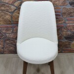 Retro Sandalye Kılıfı Yeni Jakar Model, Krem