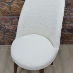 Retro Sandalye Kılıfı Yeni Jakar Model, Krem