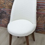 Retro Sandalye Kılıfı Yeni Jakar Model, Krem