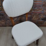 Elma Sandalye Kılıfı Yeni model Jakar, Krem