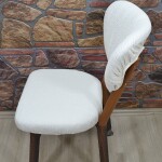 Elma Sandalye Kılıfı Yeni model Jakar, Krem