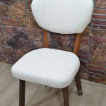 Elma Sandalye Kılıfı Yeni model Jakar, Krem