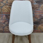 Retro Sandalye Kılıfı Pıtı Kare, Beyaz