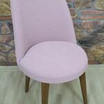 Retro Sandalye Kılıfı Pıtı Kare, Pembe