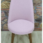 Retro Sandalye Kılıfı Pıtı Kare, Pembe