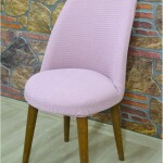 Retro Sandalye Kılıfı Pıtı Kare, Pembe