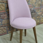 Retro Sandalye Kılıfı Pıtı Kare, Pembe