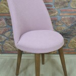 Retro Sandalye Kılıfı Pıtı Kare, Pembe