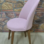 Retro Sandalye Kılıfı Pıtı Kare, Pembe