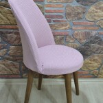 Retro Sandalye Kılıfı Pıtı Kare, Pembe
