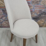 Retro Sandalye Kılıfı Pıtı Kare, Kakao