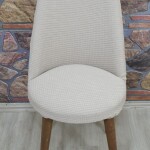 Retro Sandalye Kılıfı Pıtı Kare, Kakao