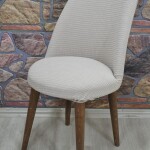 Retro Sandalye Kılıfı Pıtı Kare, Kakao