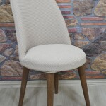 Retro Sandalye Kılıfı Pıtı Kare, Kakao