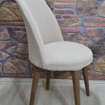 Retro Sandalye Kılıfı Pıtı Kare, Kakao