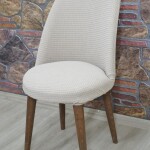 Retro Sandalye Kılıfı Pıtı Kare, Kakao