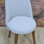 Retro Sandalye Kılıfı Pıtı Kare, Gri