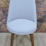 Retro Sandalye Kılıfı Pıtı Kare, Gri