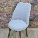 Retro Sandalye Kılıfı Pıtı Kare, Gri