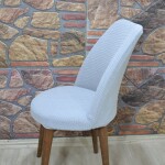 Retro Sandalye Kılıfı Pıtı Kare, Gri