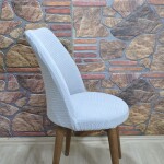 Retro Sandalye Kılıfı Pıtı Kare, Gri