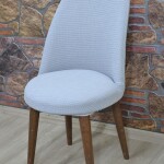 Retro Sandalye Kılıfı Pıtı Kare, Gri