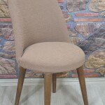 Retro Sandalye Kılıfı Pıtı Kare, Kahve