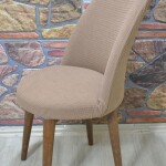 Retro Sandalye Kılıfı Pıtı Kare, Kahve