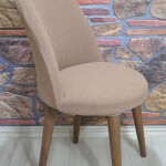 Retro Sandalye Kılıfı Pıtı Kare, Kahve