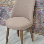 Retro Sandalye Kılıfı Pıtı Kare, Kahve