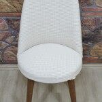 Retro Sandalye Kılıfı Pıtı Kare, Krem