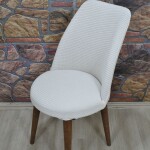 Retro Sandalye Kılıfı Pıtı Kare, Krem