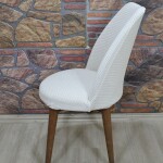 Retro Sandalye Kılıfı Pıtı Kare, Krem