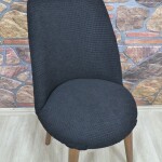 Retro Sandalye Kılıfı Pıtı Kare, Siyah