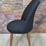 Retro Sandalye Kılıfı Pıtı Kare, Siyah