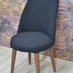 Retro Sandalye Kılıfı Pıtı Kare, Siyah