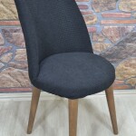 Retro Sandalye Kılıfı Pıtı Kare, Siyah