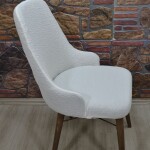 KILIFTEKS Kollu Sandalye Kılıfı Jakar, Yeni Krem