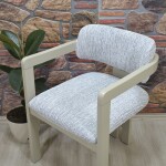 Medusa Sandalye Kılıfı Jakar Kumaş, Krem