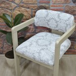 Medusa Sandalye Kılıfı Jakar Kumaş, Osmanlı.Krem
