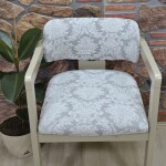 Medusa Sandalye Kılıfı Jakar Kumaş, Osmanlı.Krem