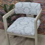 Medusa Sandalye Kılıfı Jakar Kumaş, Osmanlı.Krem