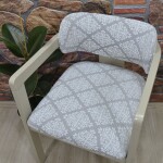 Medusa Sandalye Kılıfı Jakar Kumaş, BKL.Krem