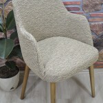 Büyük Kollu Sandalye Kılıfı Jakar Kumaş, Kahve