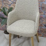 Büyük Kollu Sandalye Kılıfı Jakar Kumaş, Kahve